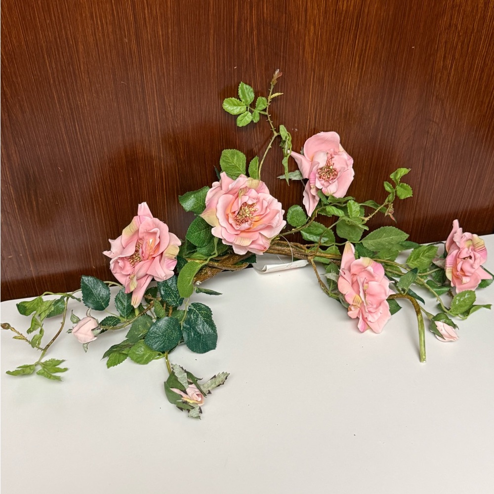 Home interiors and Gifts Pink Artificial Rose Garland
